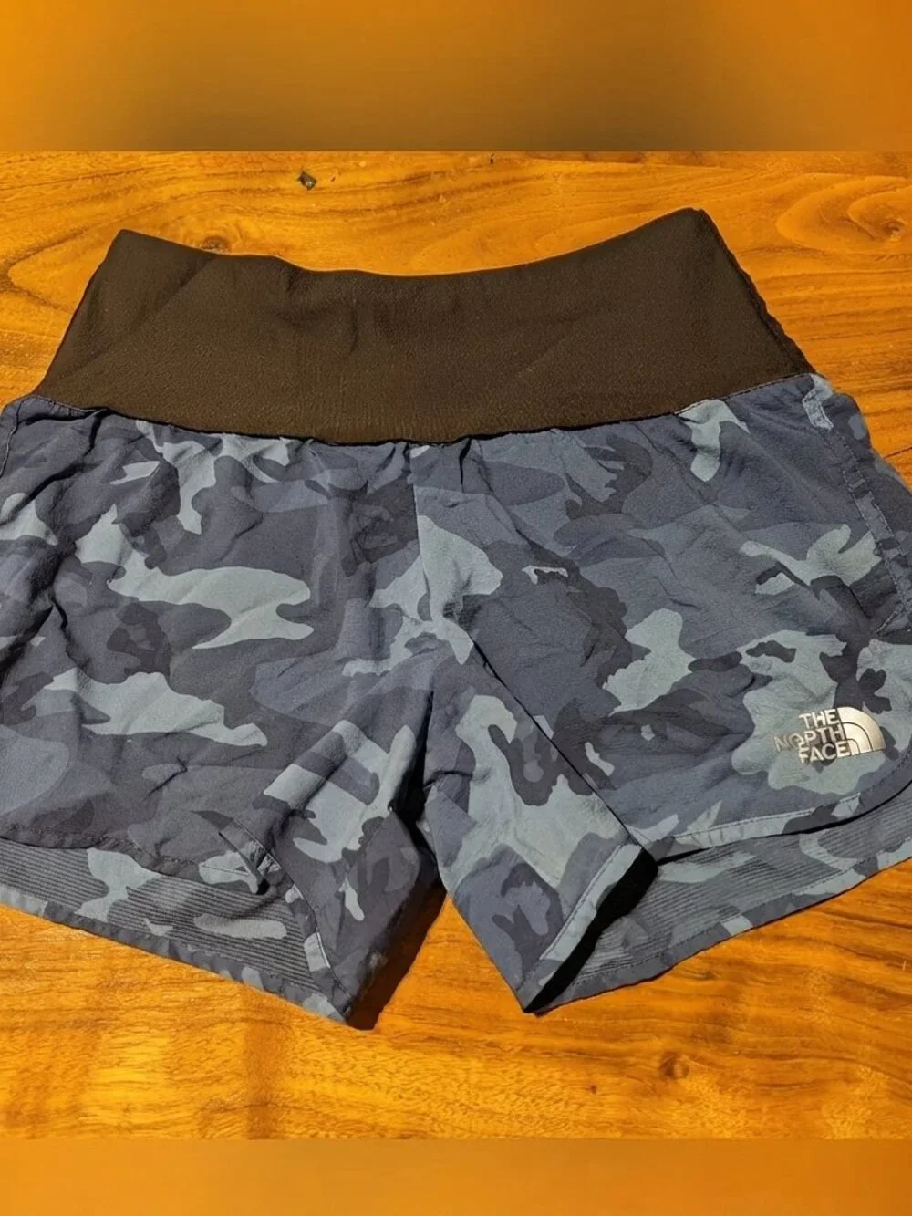 The North Face - Flyweight Active Shorts NBW91584  | Size Small: Blue Camouflage